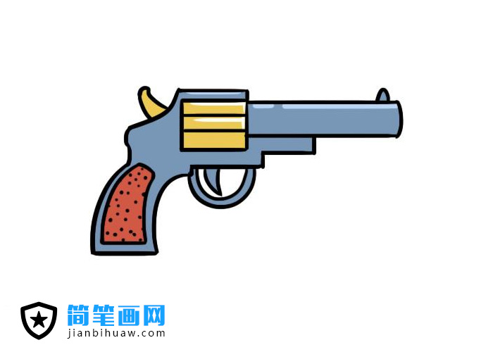 簡單好畫的手槍簡筆畫圖片含彩色