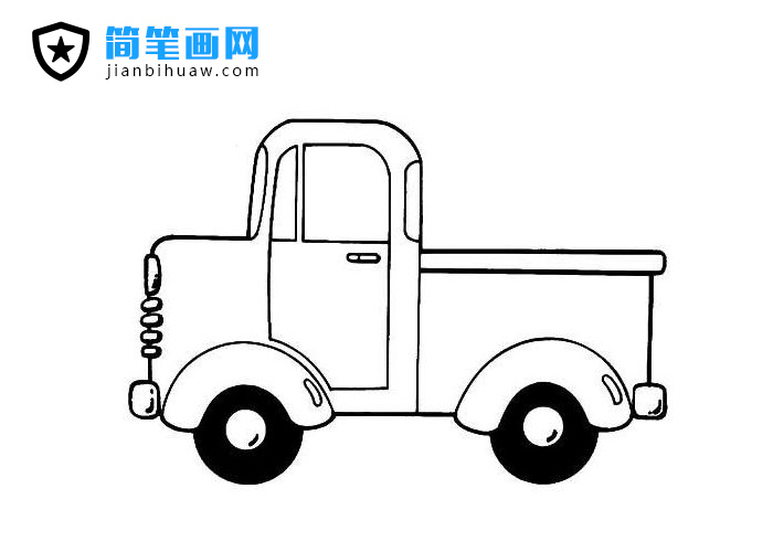 迷你小小卡車簡筆畫圖片