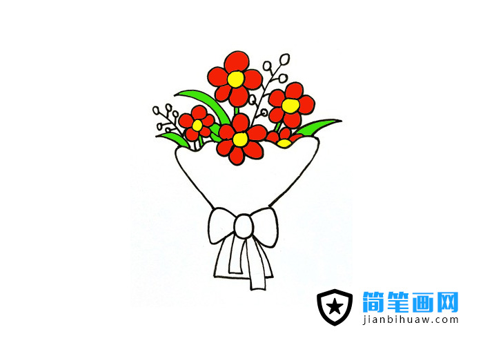 手捧花鮮花簡(jiǎn)筆畫(huà)圖片