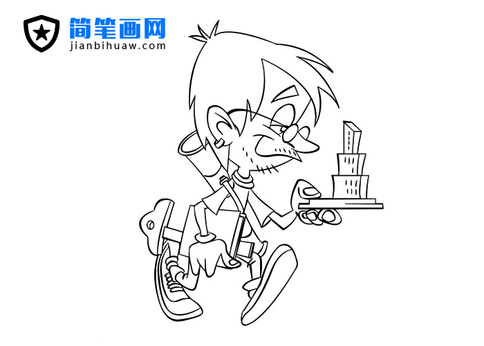 拿著模型的建筑設(shè)計(jì)師簡筆畫圖片