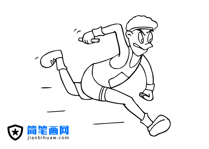 接力長跑運(yùn)動員簡筆畫圖片