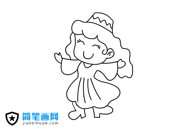 新疆姑娘在跳新疆舞的簡(jiǎn)筆畫(huà)圖片
