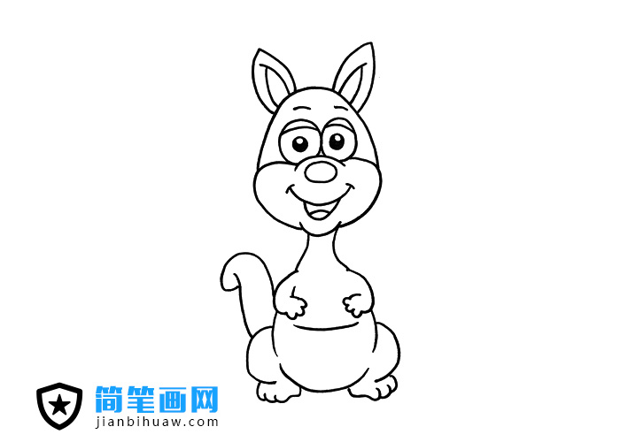 一只可愛的袋鼠簡(jiǎn)筆畫圖片