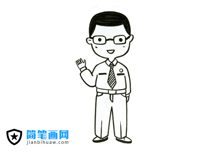 穿著正裝的父親簡(jiǎn)筆畫(huà)圖片