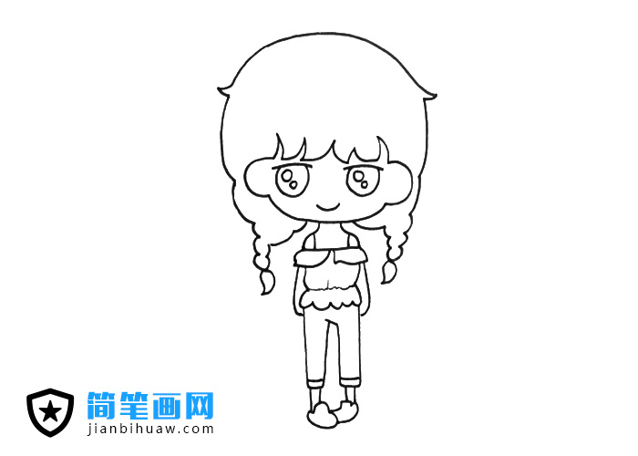 一個(gè)漂亮的女生簡(jiǎn)筆畫圖片