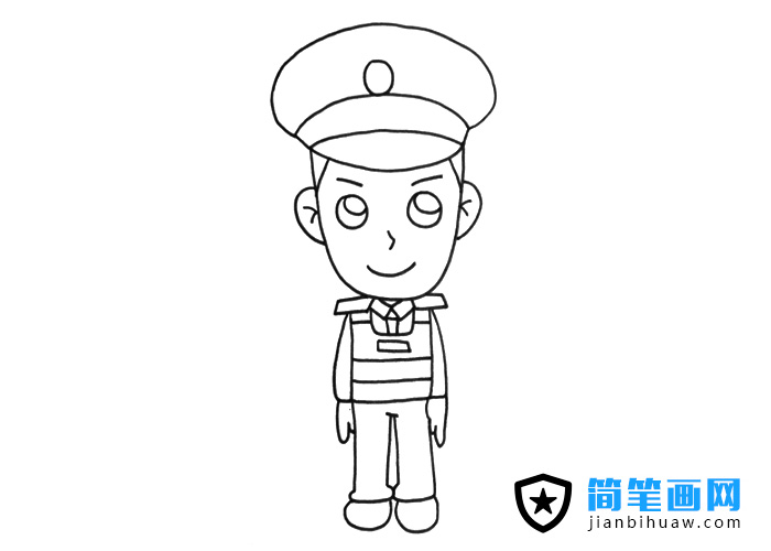 執(zhí)勤中的交警簡筆畫圖片