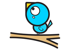 站在樹枝上的卡通小鳥簡筆畫圖片