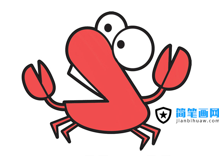可愛(ài)卡通螃蟹簡(jiǎn)筆畫(huà)圖片